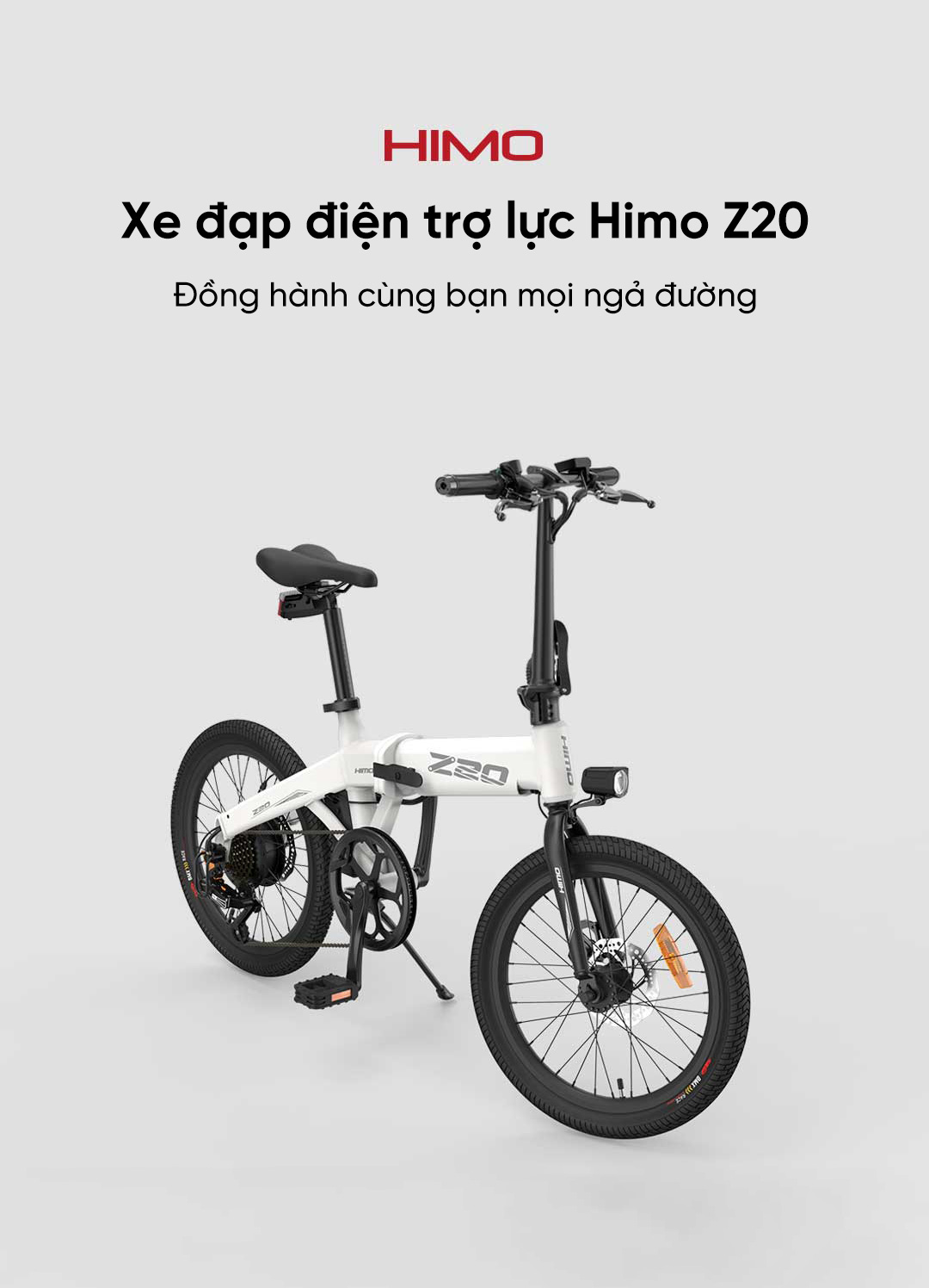Xe đạp điện trợ lực Himo Z20 với thiết kế năng động, trẻ trung, mạnh mẽ phù hợp với mọi lứa tuổi