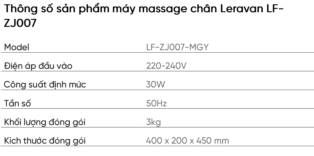 Máy massage chân Leravan LF-ZJ007