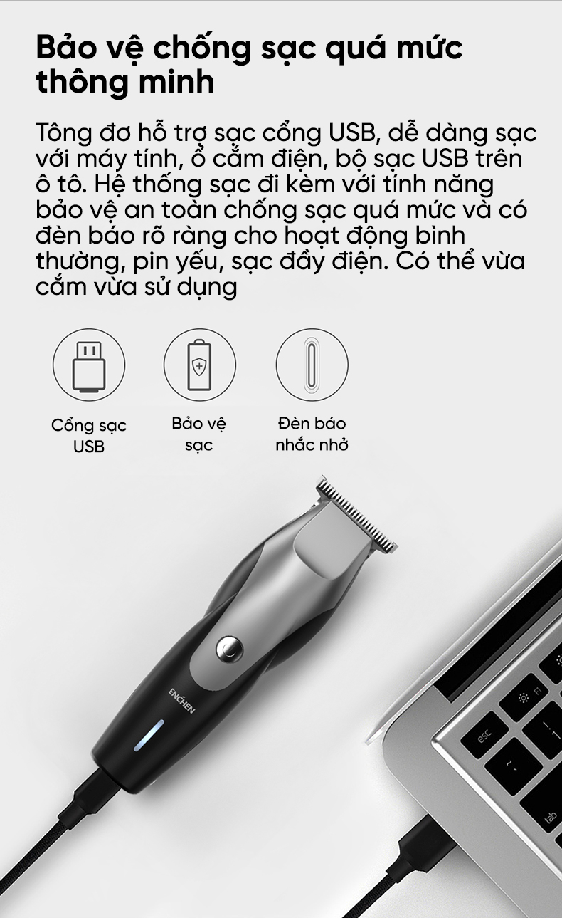 Tông đơ cắt tóc Xiaomi Enchen Humming Bird