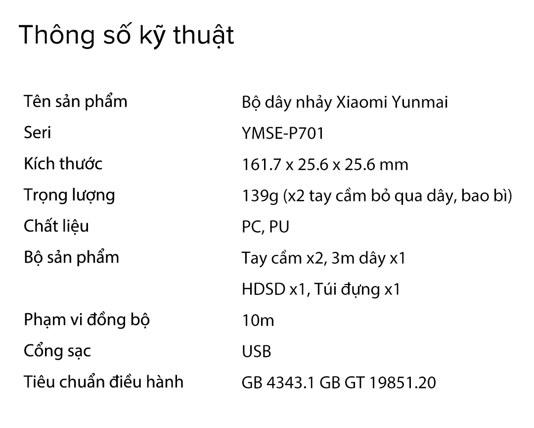 Bộ dây nhảy Xiaomi Yunmai YMSE-P701