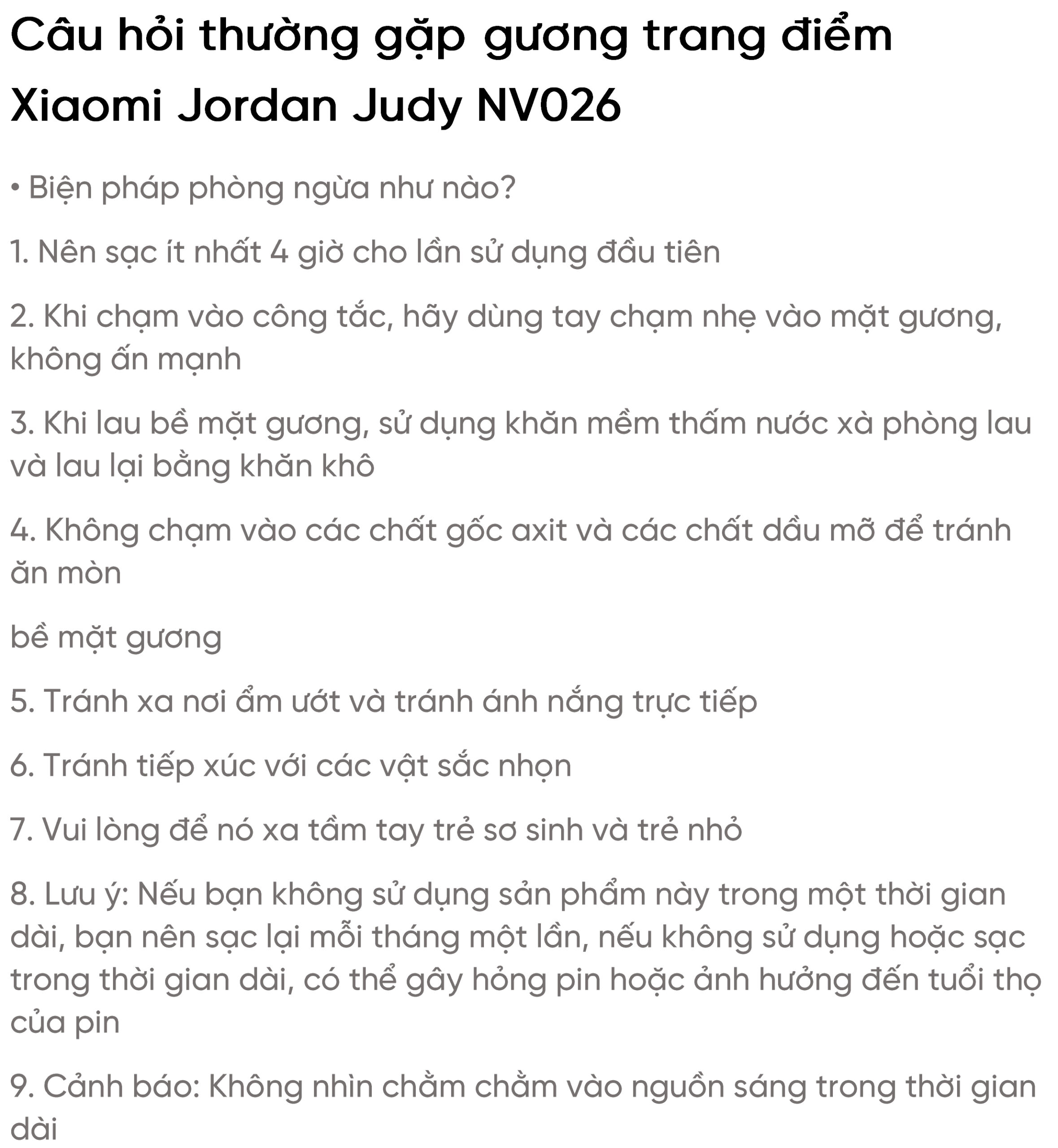 Gương trang điểm Xiaomi Jordan Judy NV026