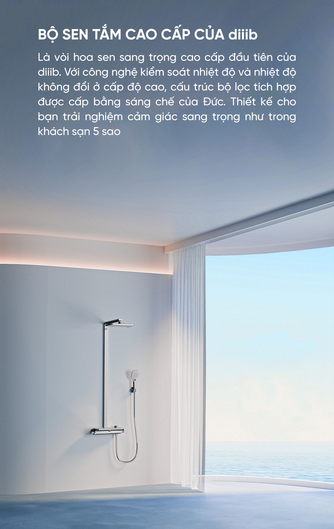 Bộ cây sen cao cấp Diiib Xiaomi chính hãng là vòi hoa sen sang trọng cao cấp đầu tiên của Diiib. Với công nghệ kiểm soát nhiệt độ và nhiệt độ không đổi ở cấp độ cao