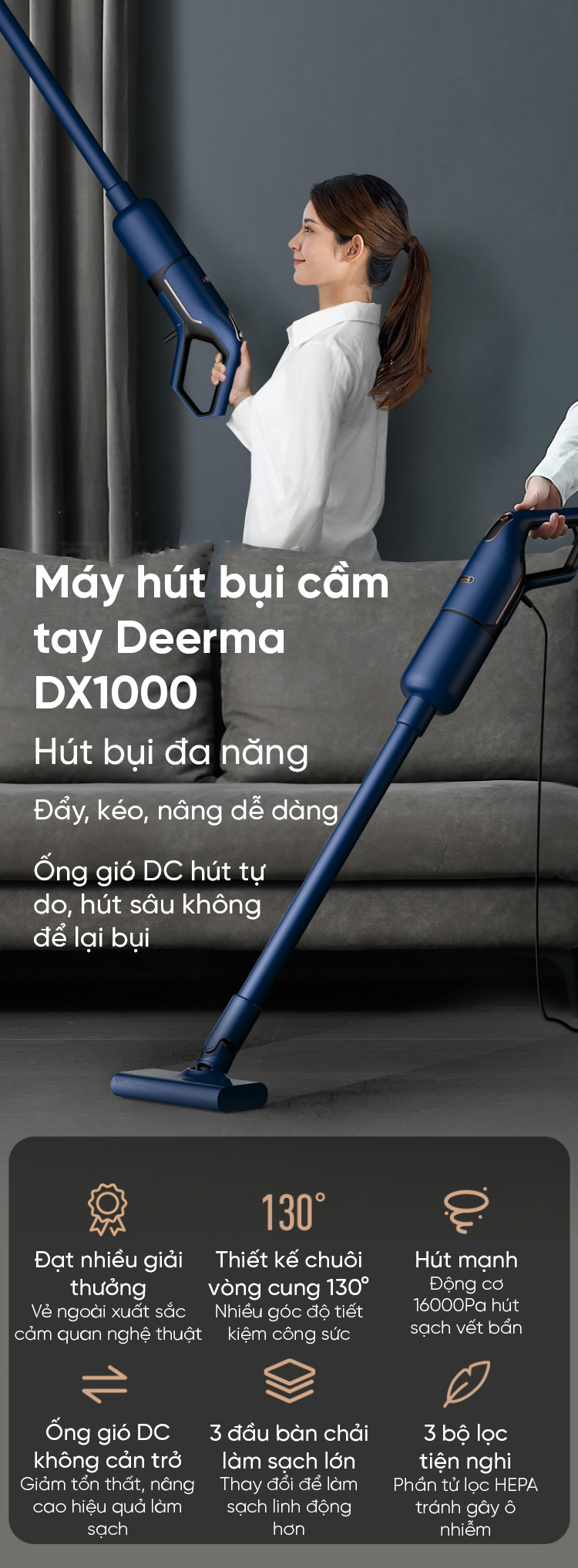 Máy hút bụi cầm tay Deerma DX1000
