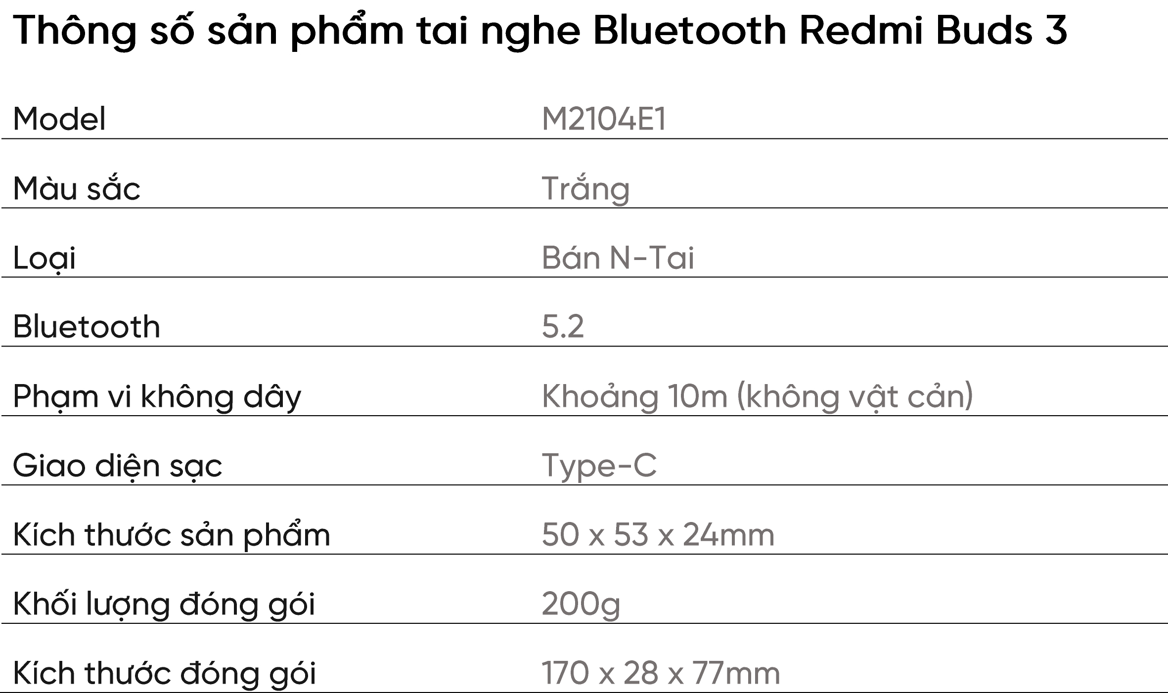 Tai nghe Bluetooth Redmi Buds 3