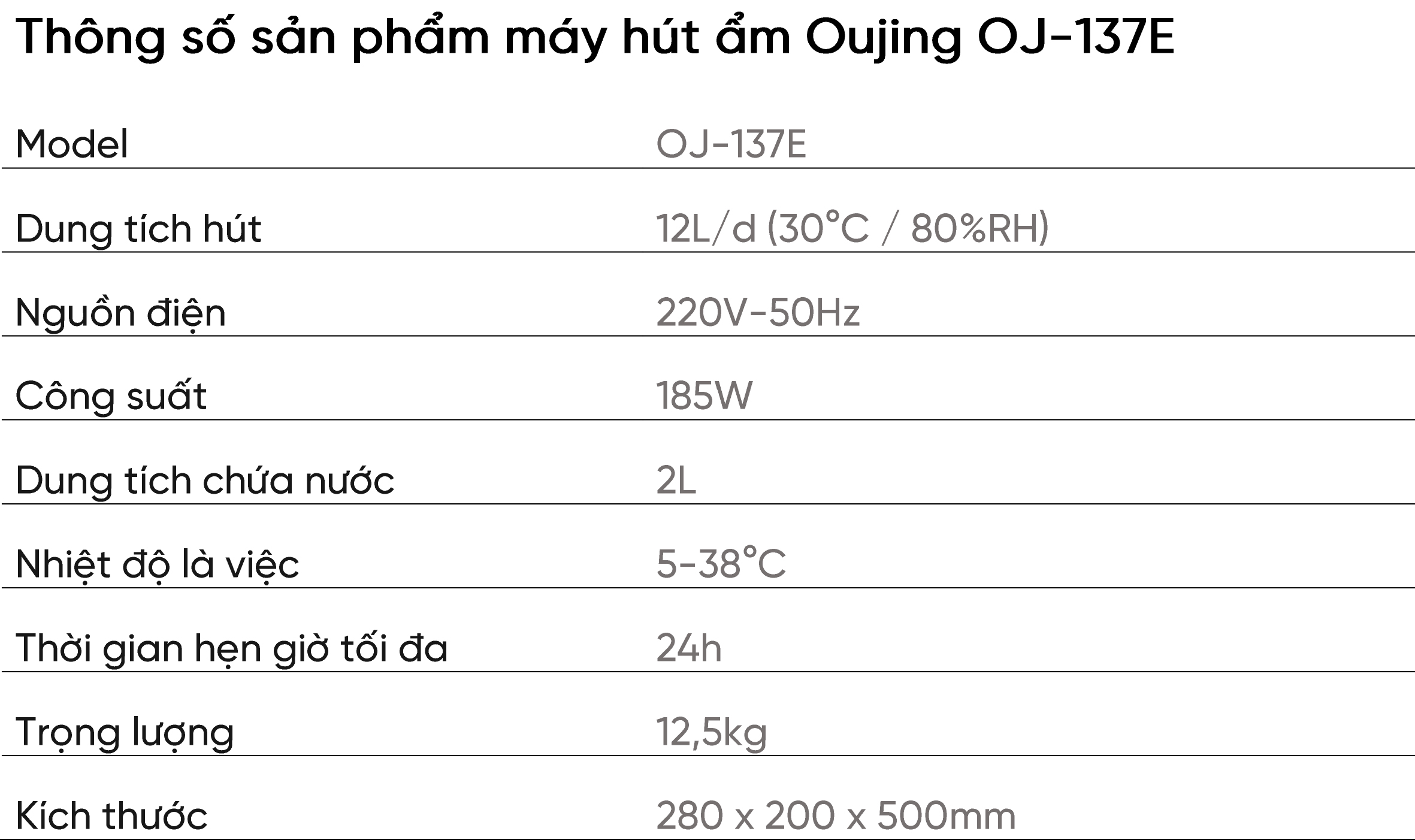 Máy hút ẩm Oujing OJ-137E