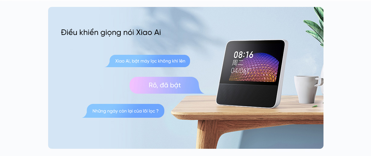 Lọc không khí Xiaomi Air 4 Lite Hải Phòng điều khiển giọng nói Xiao Ai, cho phép người dùng dùng giọng nói để ra lệnh cho thiết bị