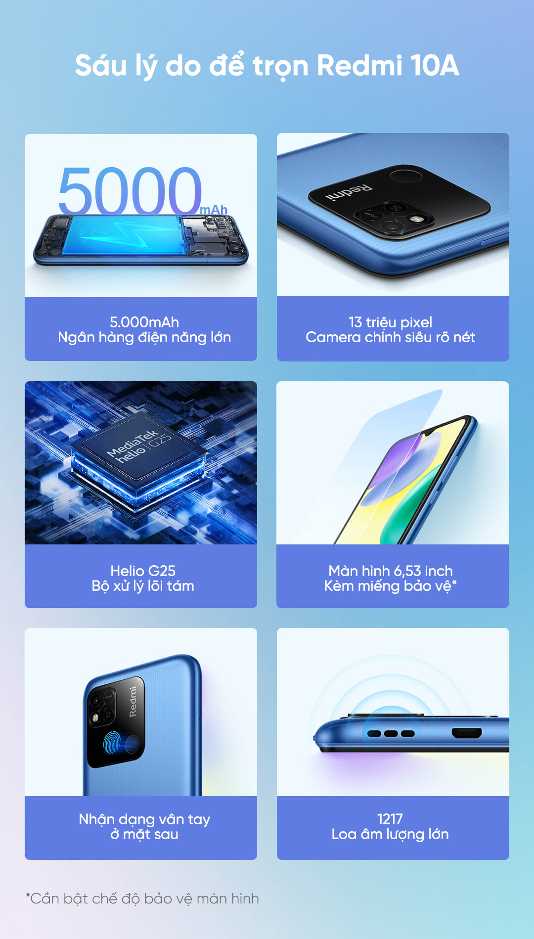 điện thoại smartphone redmi 10A chính hãng