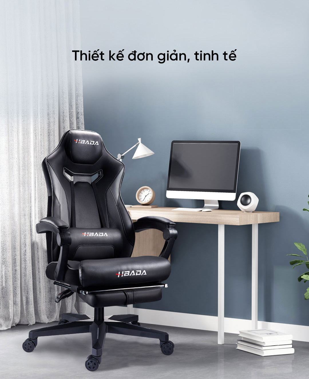 Thiết kế đơn giản, tinh tế. Vừa có thể trở thành chiếc ghế gaming hoặc cũng có thể trở thành chiếc ghế cho văn phòng rất tiện lợi